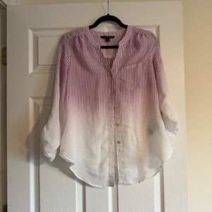 Zac & Rachel Gradient Chambray Striped Button Down Size Small